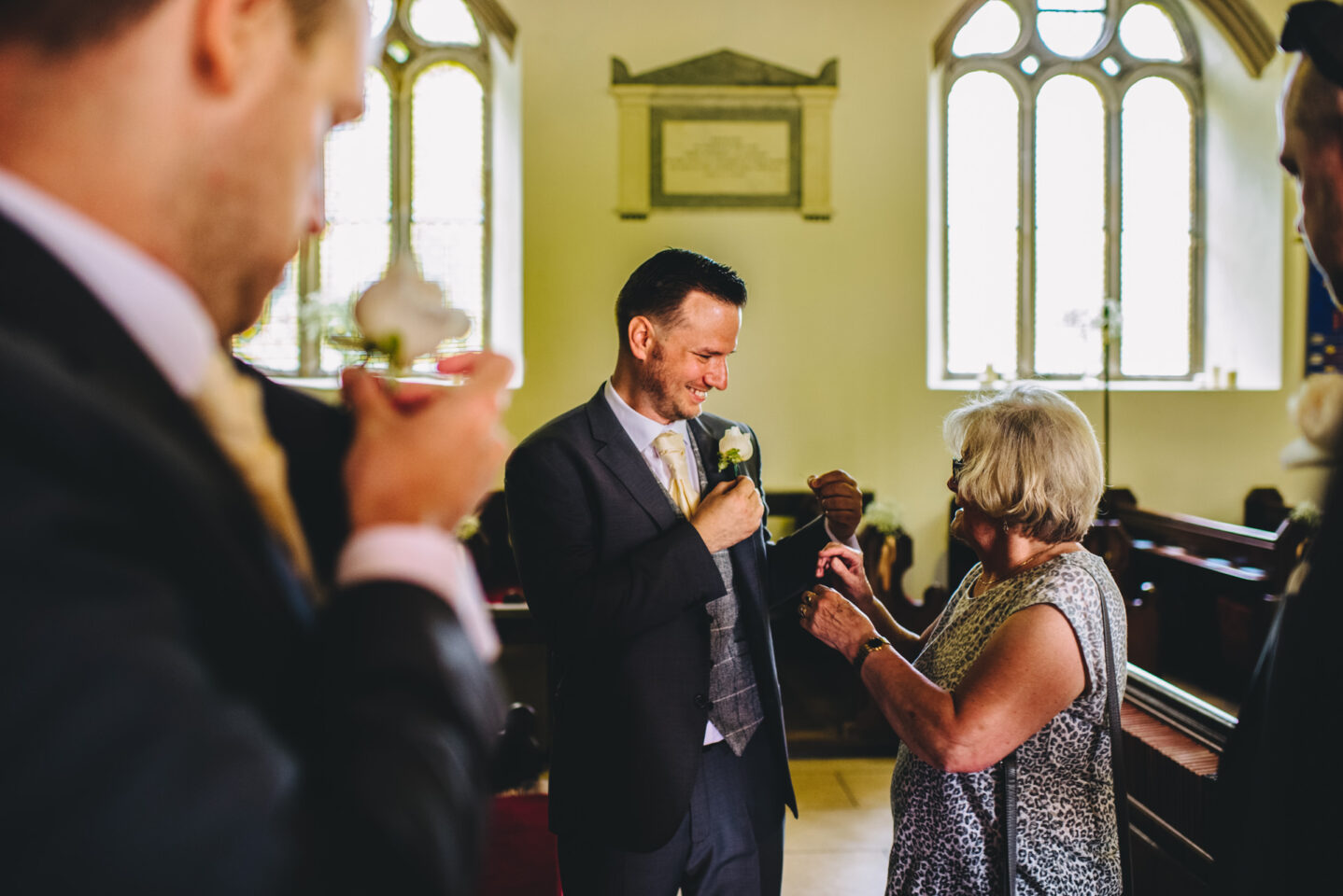 groom before church wedding service
