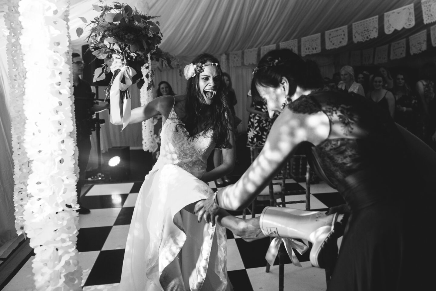 guests dancing at wedding in Leicestershire