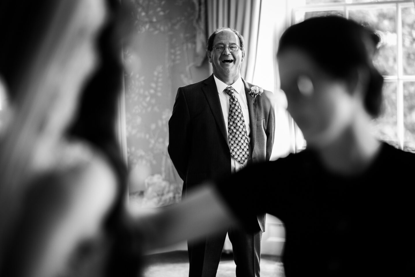 bride's dad laughing