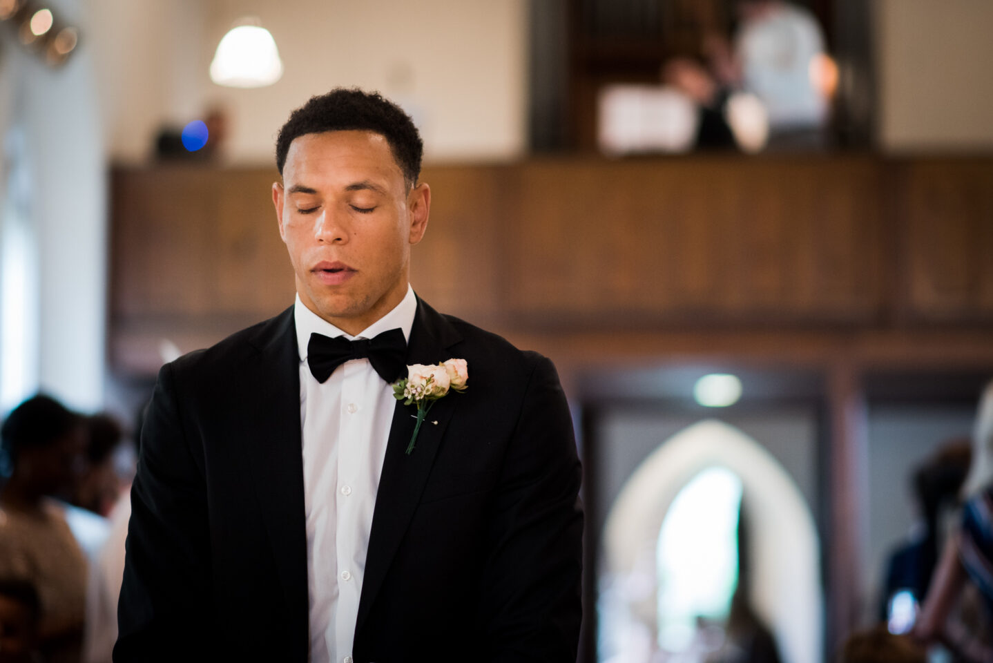 groom waits for the bride