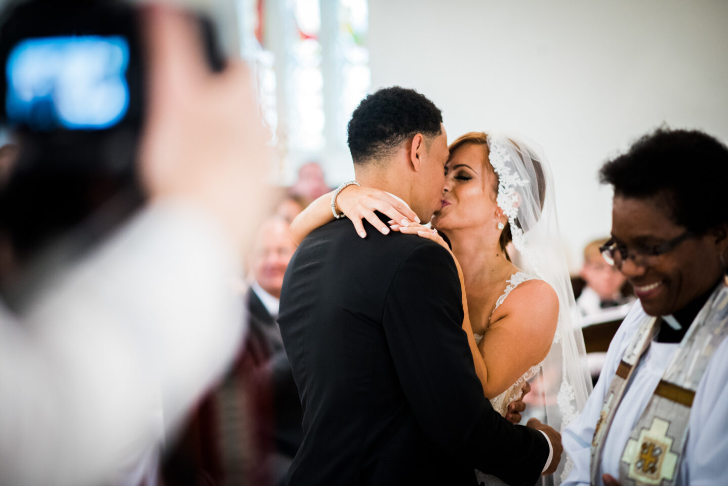 bride and groom announced husband and wife